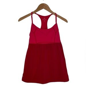 Athleta Pink Red Retreat Yoga Racerback Peplum Tank Top Extra Small